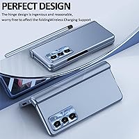 Vista 7 de Funda para Samsung Galaxy Z Fold 5 con soporte para S Pen y S Pen, protección creativa de dos bisagras y protector de pantalla frontal, funda