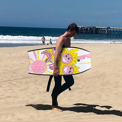 Miniatura 7 de Bodyboard con correa de muñeca ligera para adultos con núcleo EPS de 41 pulgadas, elige color, rosa