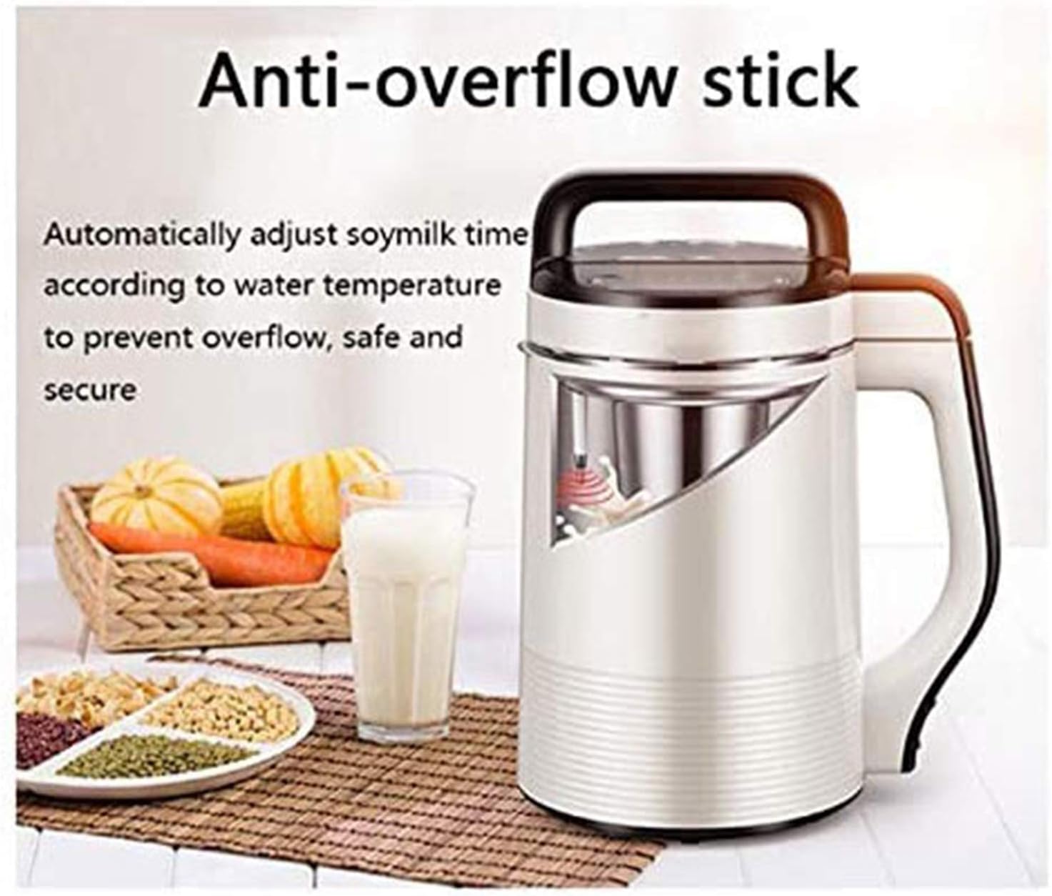 Automatic Soup Maker - Hot or Cold Soup Maker Plus Soy Milk Rice Porridge More - Cool Touch Durable Stainless Steel