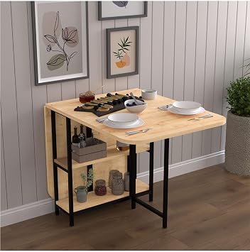 ASRA TREND Safir Me e Desen KM-31 Metal Ayakl  Katlan r Mutfak Masas  155 cm%100 MDFLAM
