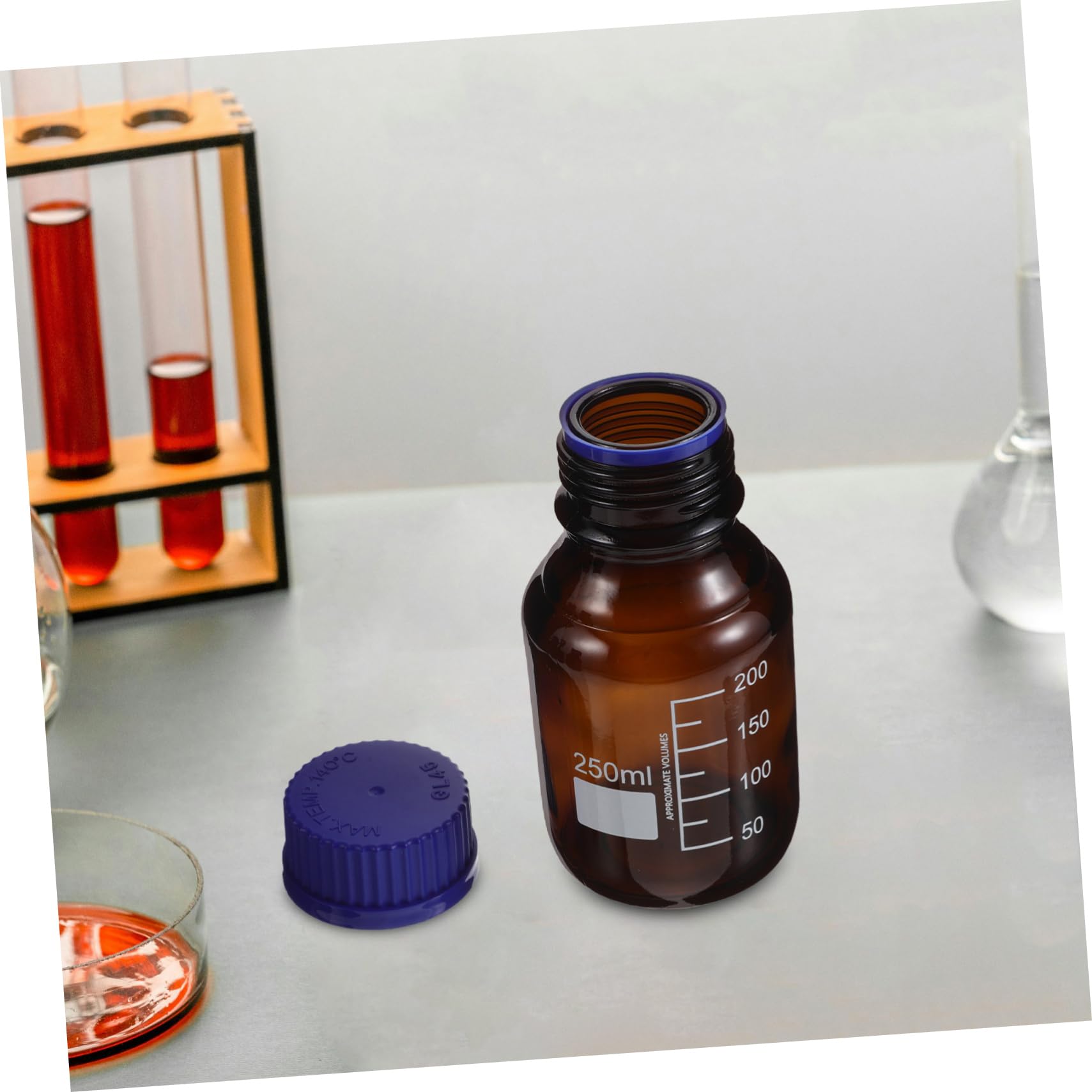 PRETYZOOM 3pezzi Bottiglia Reagenti in Vetro Piccola Bottiglia Per Conservazione Liquidi Contenitore Da Laboratorio Con Tappo Sigillato e Graduazioni Chiare