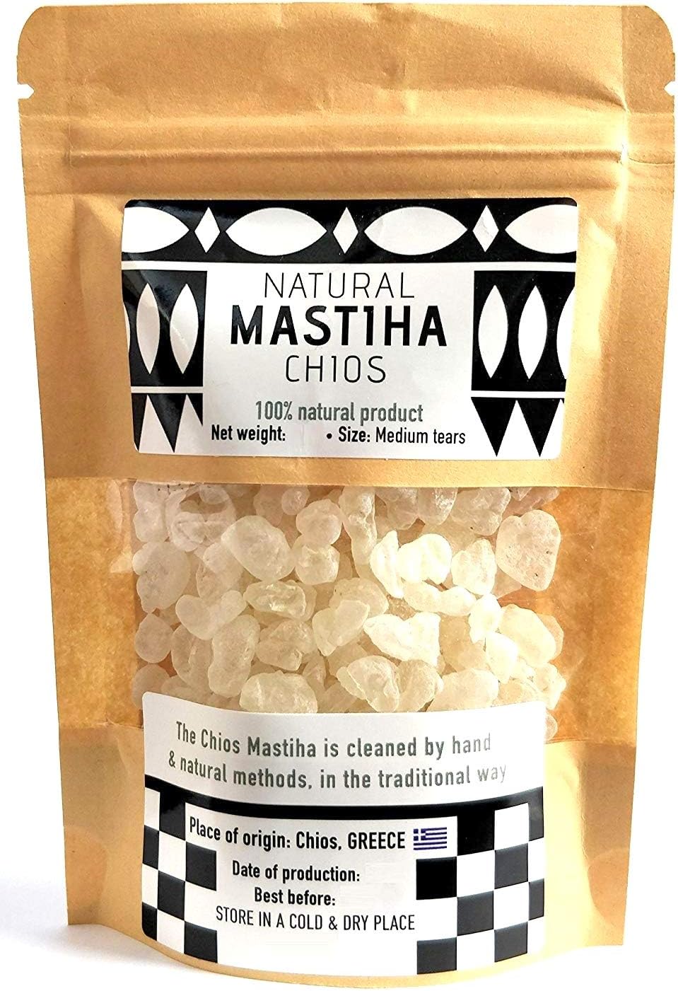 Chios Mastiha Tears Gum Greek 100% Natural Mastic Packs From Mastic Growers (250gr Medium Tears)