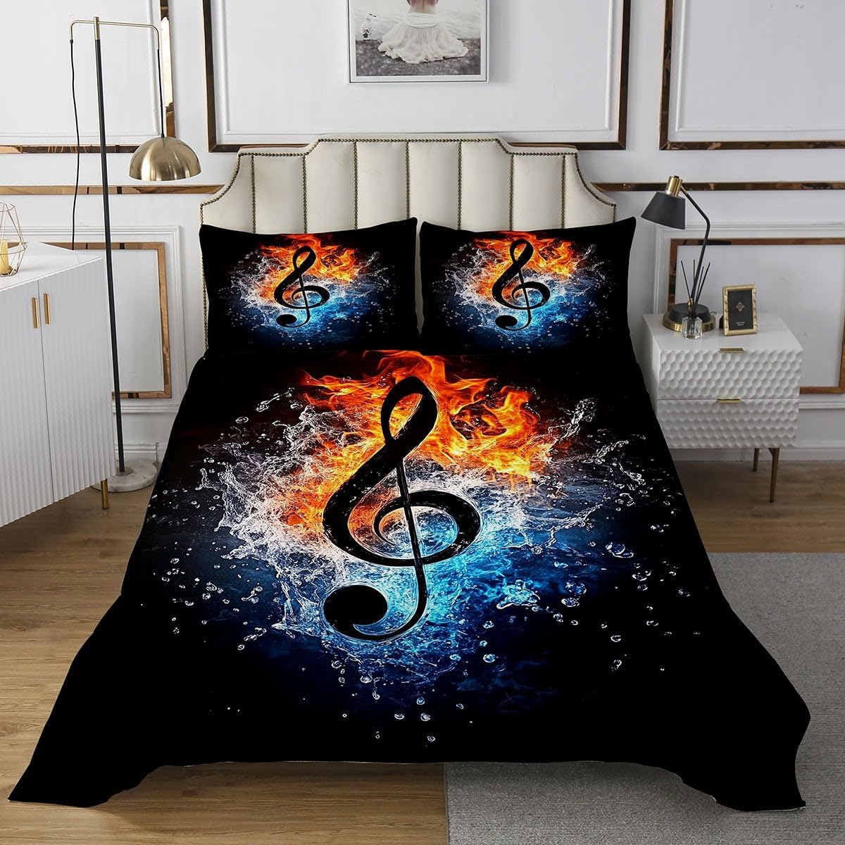 Geometric Abstract Art Bedspread King,Lava Magma Print Quilted Coverlet 3pcs for Adults Teens Room Decor,Flame Soft Breathable Bedding Quilt