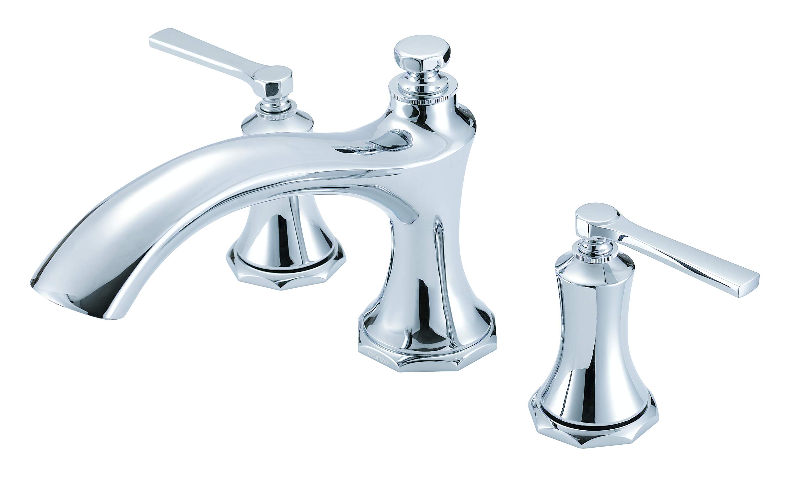 Kit garniture de baignoire romaine Draper avec spray chrome brossé 2H pour salle de bain
