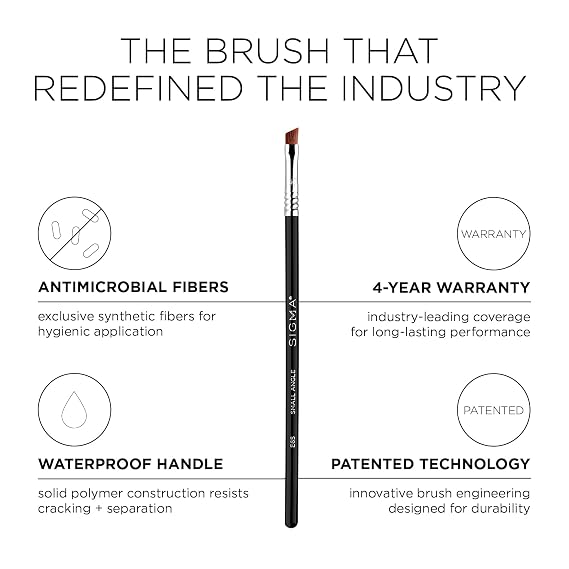 Sigma Beauty E65 Small Angle Brush, Precise Angled Eyeliner Brush for Brows