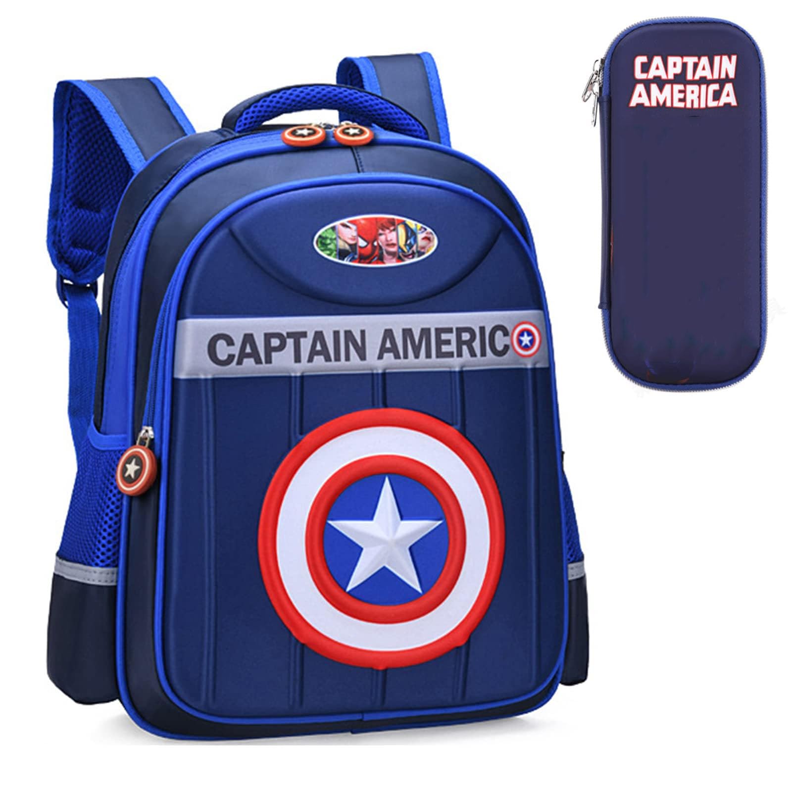 Beauenty3D Marvel Heroes School Bag, Large School Bags for Boys High-Capacity and Waterproof With Stationery Box Kids School Bag.Spider Man Backpack School Bag for Boys Girls 6-12 Year Old