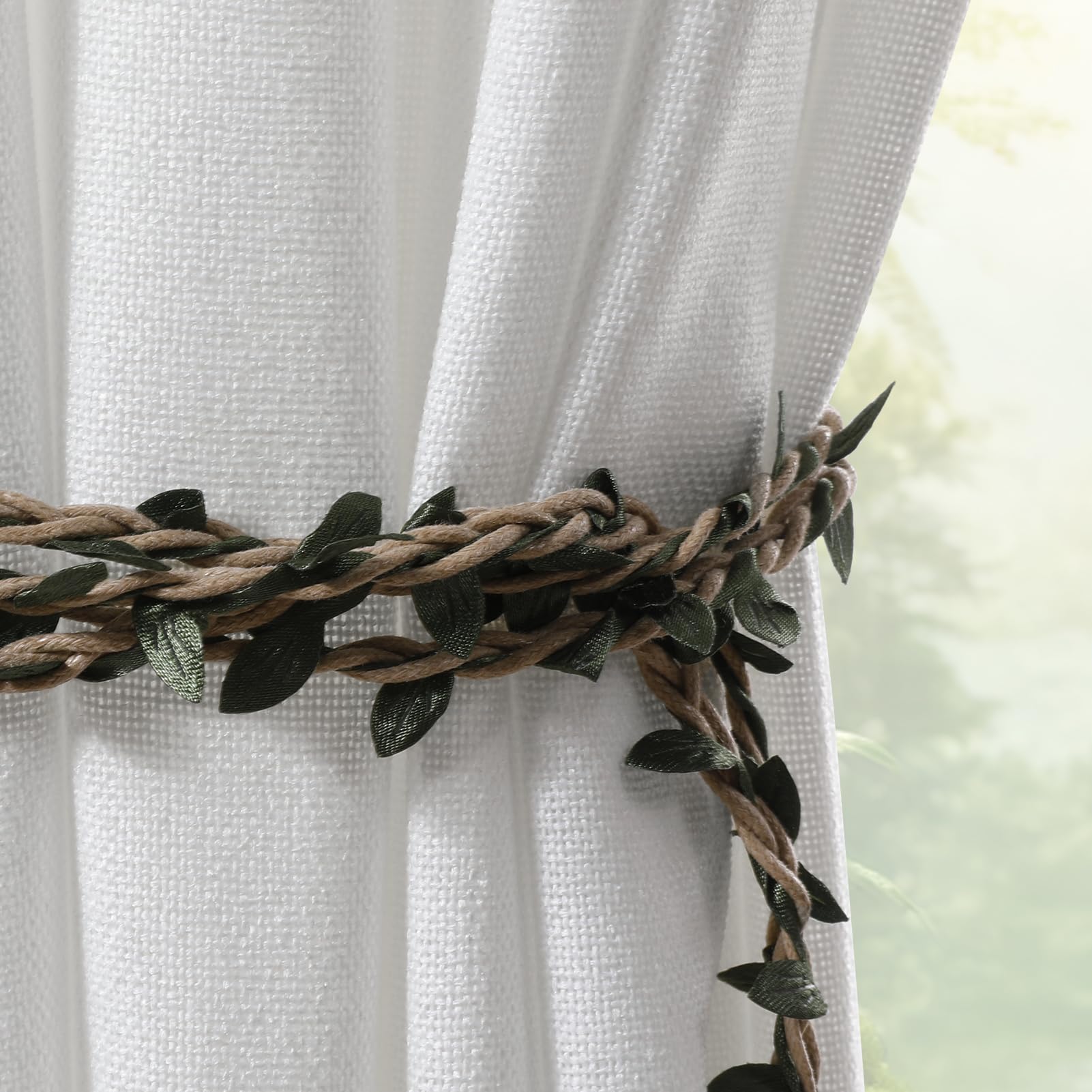 Softalker - Tende in Lino, Voilage Bianco, Semi-Trasparente, 270 x 140 cm, 2 Pezzi, con Occhielli, per Asta, Decorazioni Moderne per Finestra, Ideali per Soggiorno, Camera, Cucina, Cameretta dei