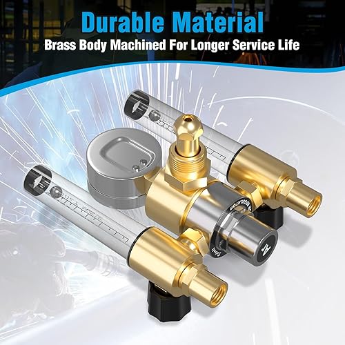 Miniatura 13 de BETOOLL Regulador de argón - Regulador de soldadura - Medidor de flujo Mig Tig de argón/CO2 Medidor de regulador de gas con manguera de gas de 6.6