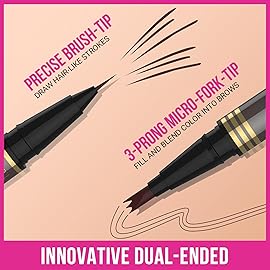 iMethod Microblading Eyebrow Pencil - Eyebrow Pen 2-in-1 Dual-Ended Brow Pencil with 3 Fork-Tip Applicator & Precise Brush-Tip Creates Natural-Looking Brows, Stay on All Day, Reddish Brown