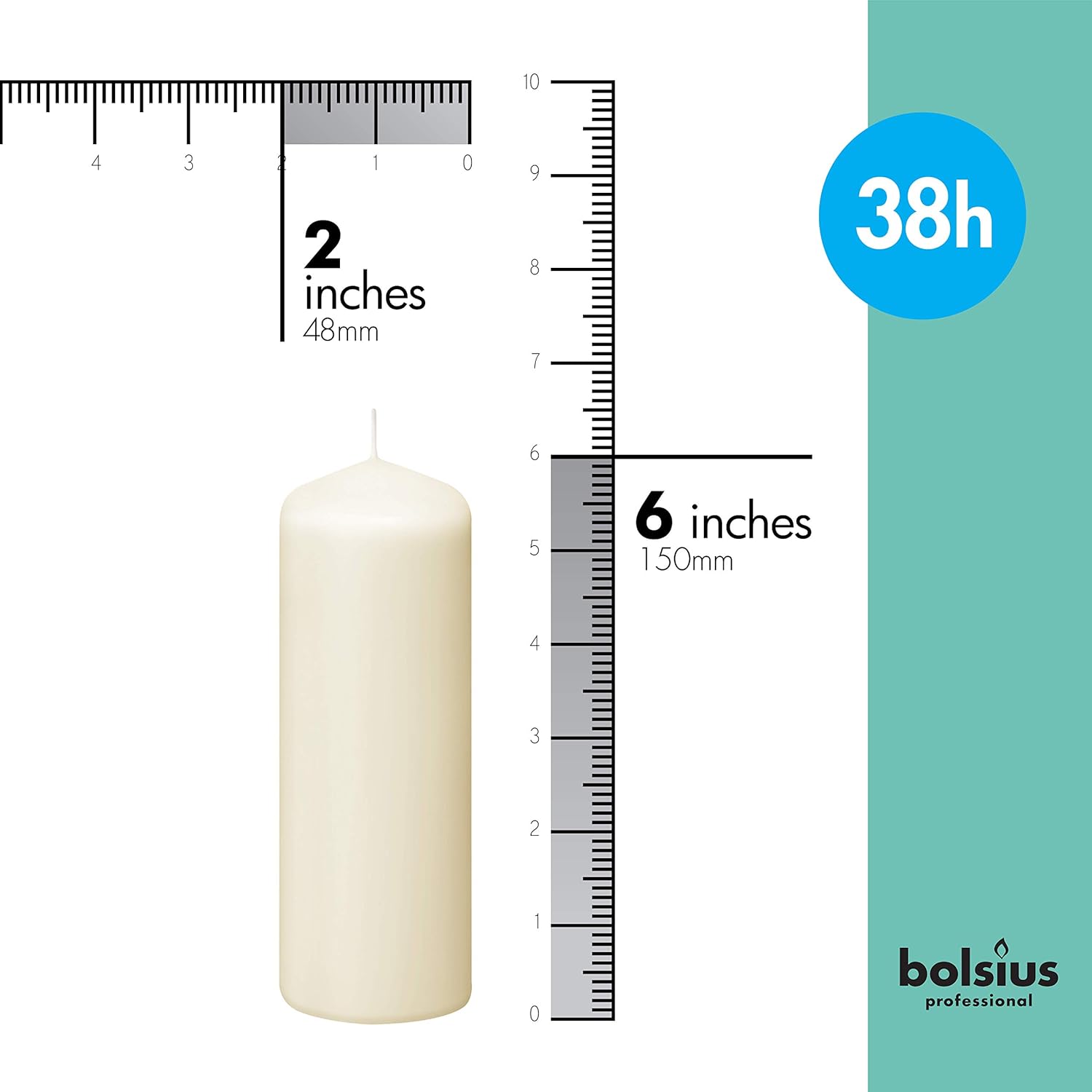 Bolsius Ivory Pillar Candles – 2x6" Unscented Candle Set of 20 – Dripless, Smokeless, and Clean Burning Household Dinner Candles – Perfect for Weddings, Parties, Dinners Decorative Candles : Home & Kitchen