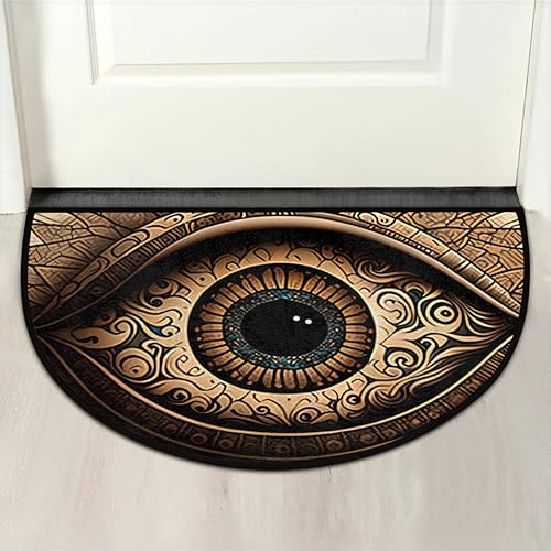 Miniatura 7 de Tapete de baño de medio círculo de ojo malvado, tapete de microfibra absorbente para puerta de cocina, puerta de cocina, felpudo de bienvenida,
