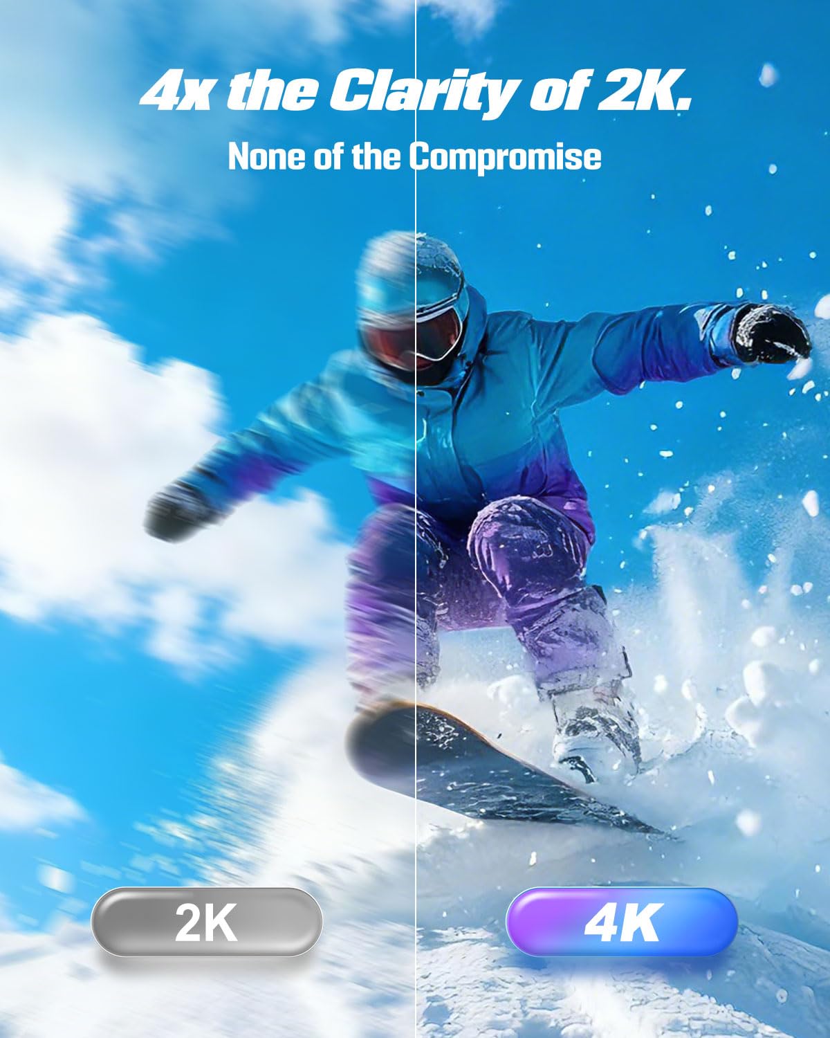 4K Action Camera with 64GB Card, Mini Body Camera with Audio Recording, Wi-Fi Magnetic Hands-Free POV Cam for Motorcycle Helmet Vlogging with Waterproof Case & 360° Rotatable Clip - 2