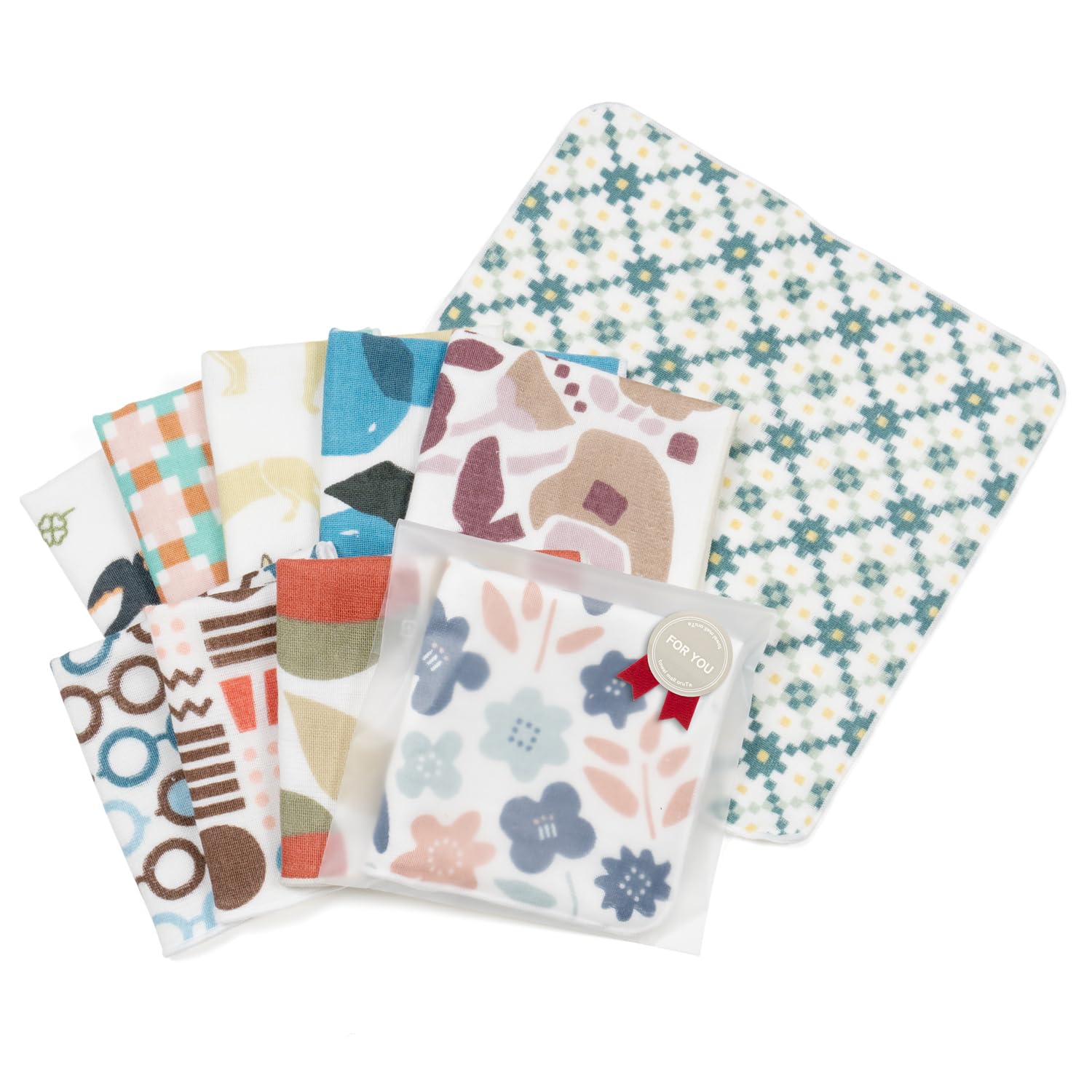 Senshu Towel Gauze Handkerchief Set of 10 Oruta Cotton 9.4in Made in Japan
