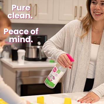 Dapple Baby All Purpose Cleaning Spray, Hypoallergenic for Toys, High Chairs, Swings, Counters, Powered by Plants, 1 Pump Included, Lavender, 30 Fl Oz (Pack of 2)