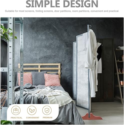 Miniatura 5 de DOITOOL 2 soportes plegables para divisor de habitación, pies de panel de pantalla, soporte divisor de habitación de madera, base de división de