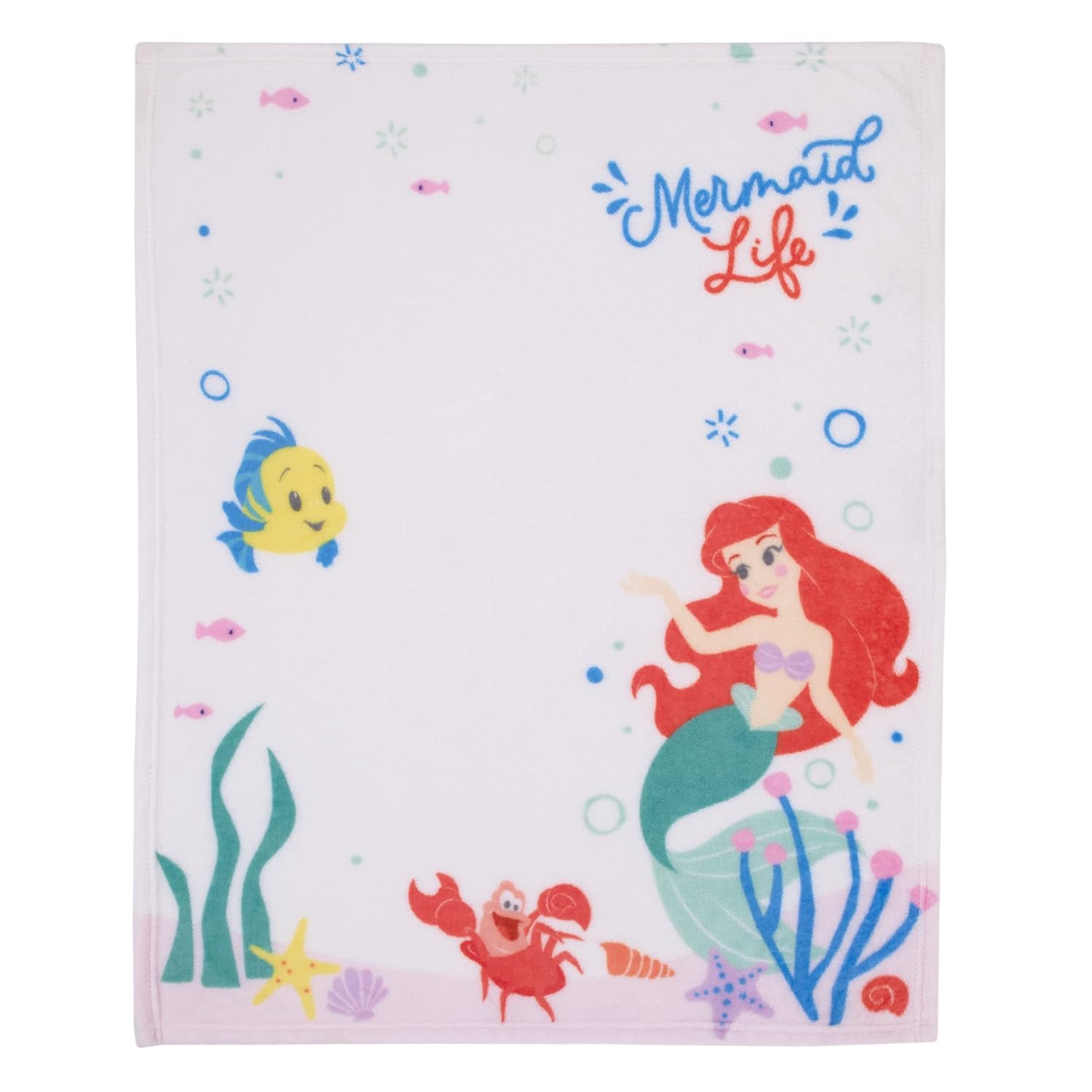 NoJo Disney Ariel The Little Mermaid Photo-op Baby Blanket – Mermaid Life, Super Soft, 30 x 40, Cuddle & Travel Ready