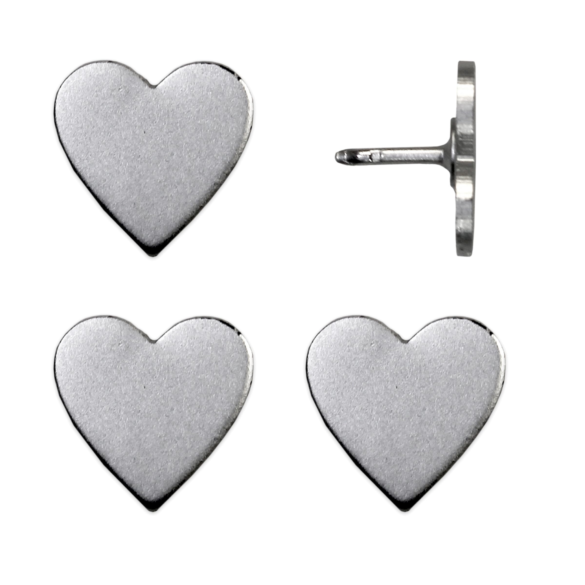 Big Silver Heart Push Pins - Large Silver Metal Heart Map Pins - for Cork Board, Maps, or Lapel Pin Use - Designed in USA - Set of 4