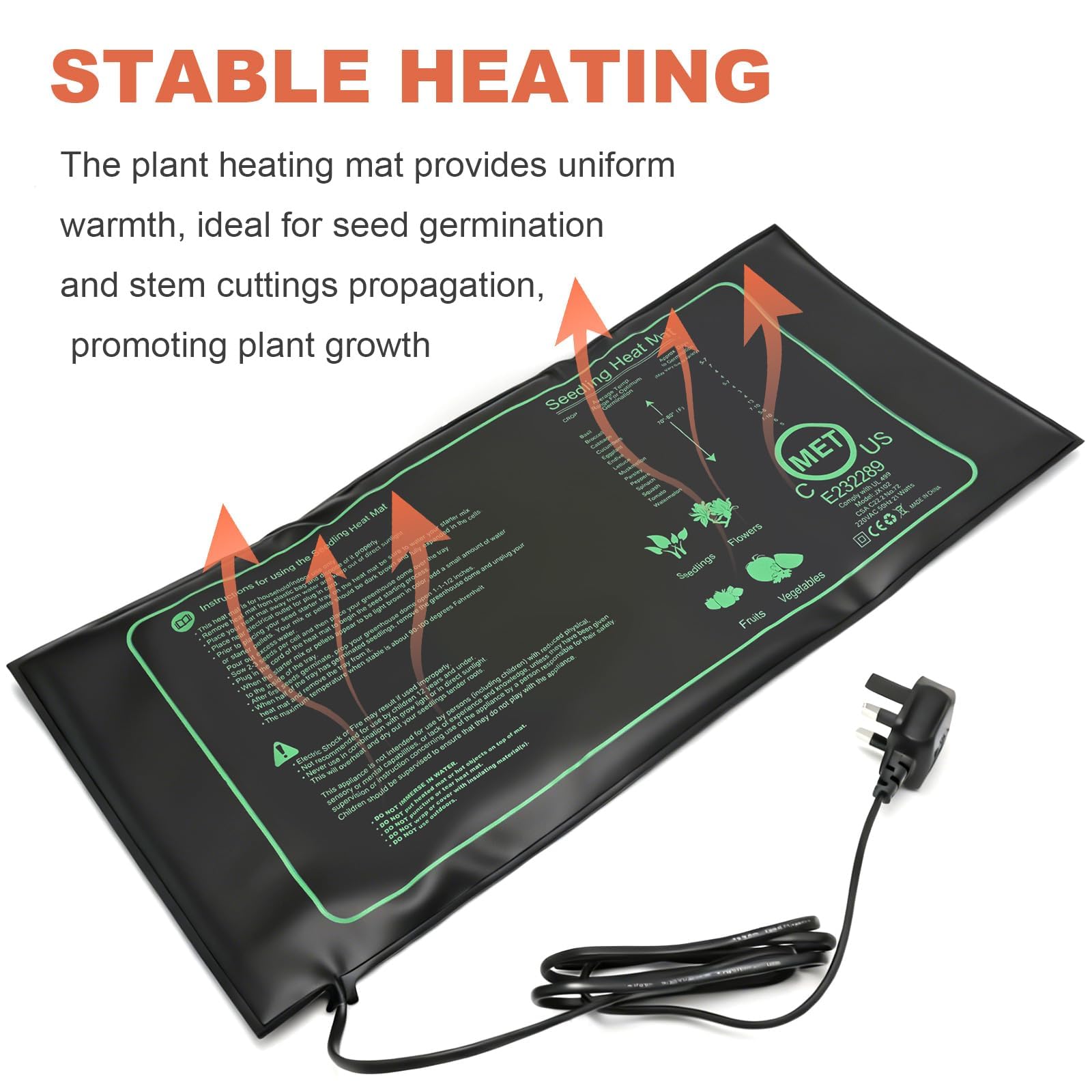 Lot de 2 tapis chauffants efficaces pour plantes hydroponiques - Idéal pour la germination des plantes et le démarrage des graines
