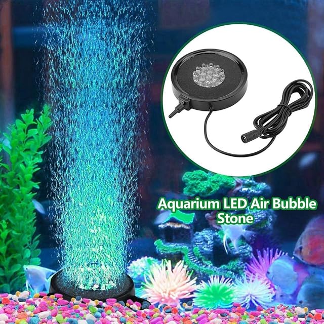 Foto 4 de 8 de Zerodis LED Sumergible Bubble Light Air Stone Light Stone Aquarium LED Stone Fish Tank LED Stone