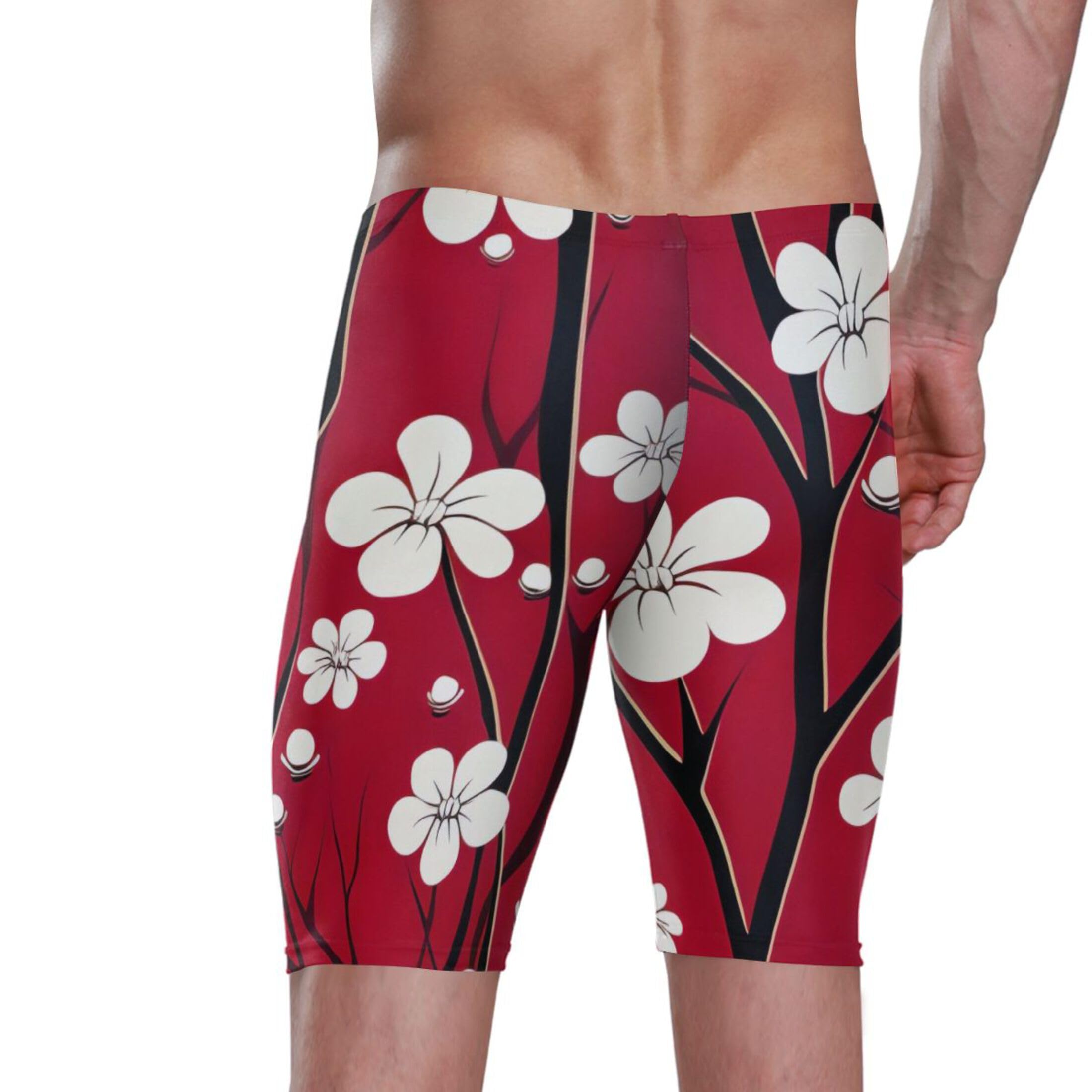Plum Blossom Flowers Swim Jammers Swimsuit for Men XXL B0402172