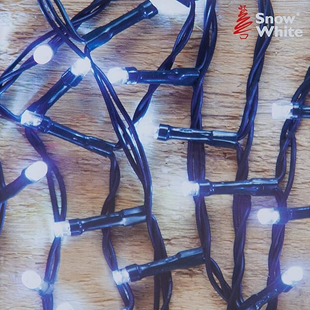 PMS VFM - Cold White 600 LED 30M Christmas Lights - Festive Bright String Xmas Tree Wedding Fairy Lighting Indoor & Outdoor Mains Operated Multi Function Control