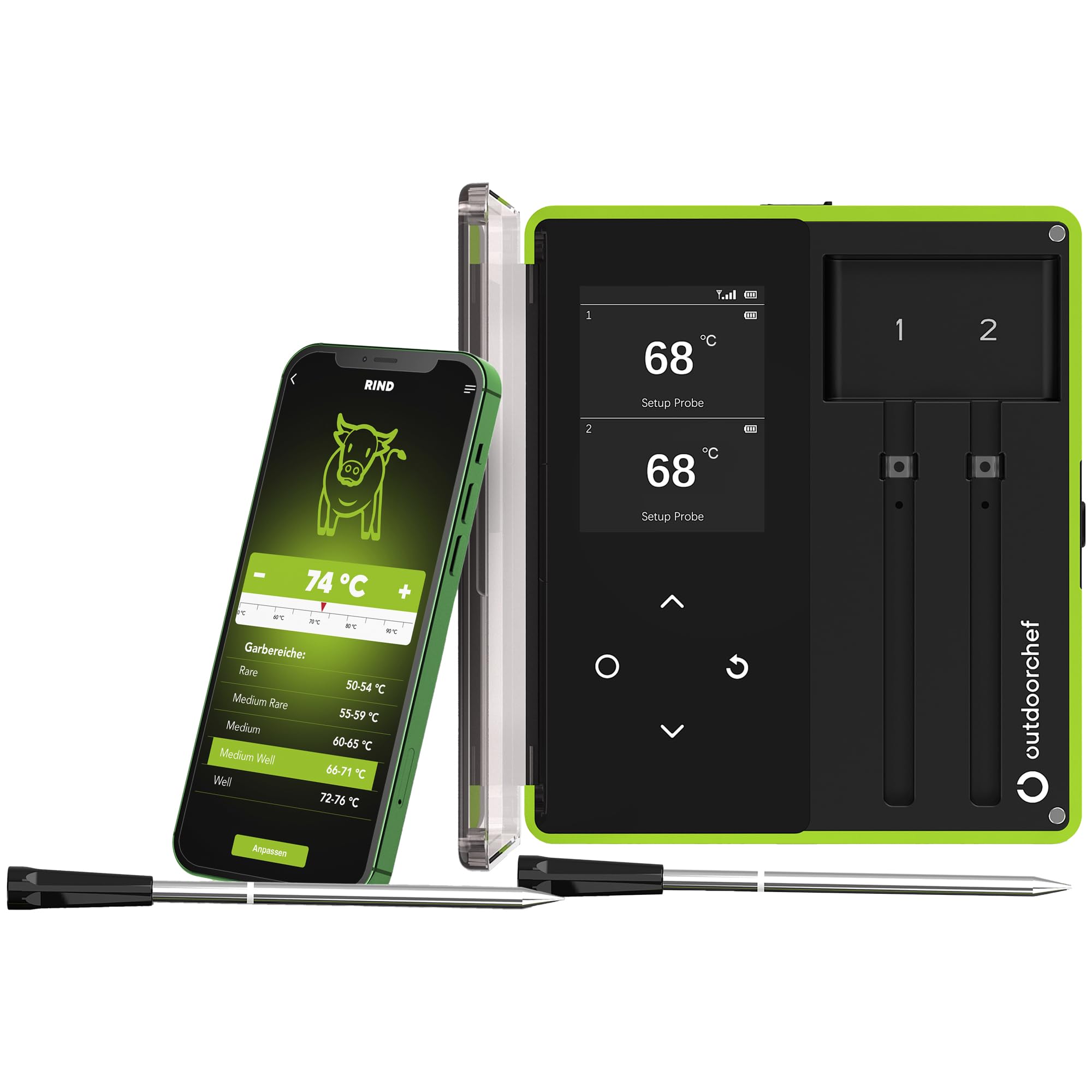 OutdoorChef Gartenthermometer Easy Check – Dual-Wireless Bluetooth Grillthermometer