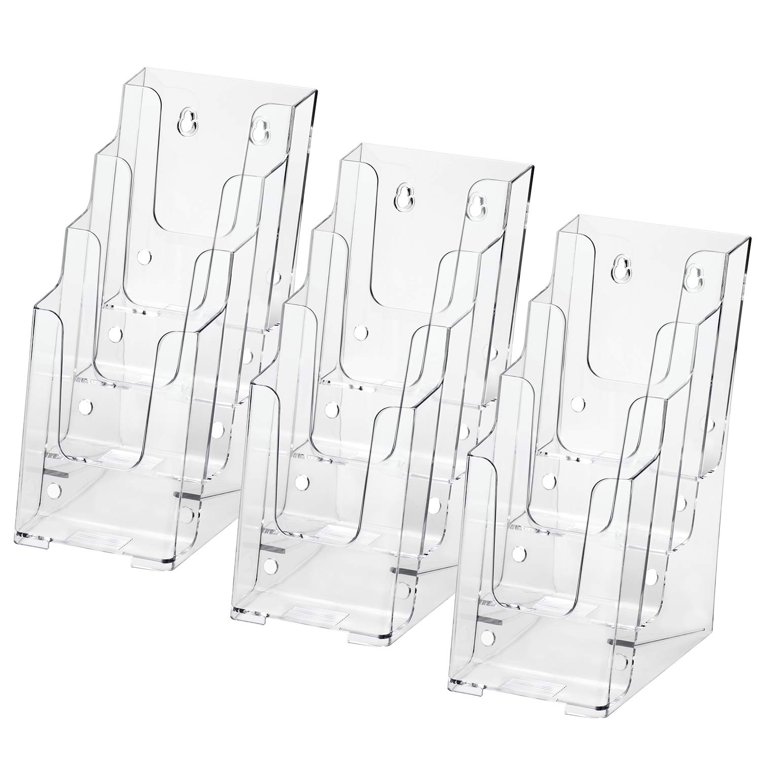 MaxGear Acrylic Brochure Holder 4Inch Wide 4 Tier Clear Literature