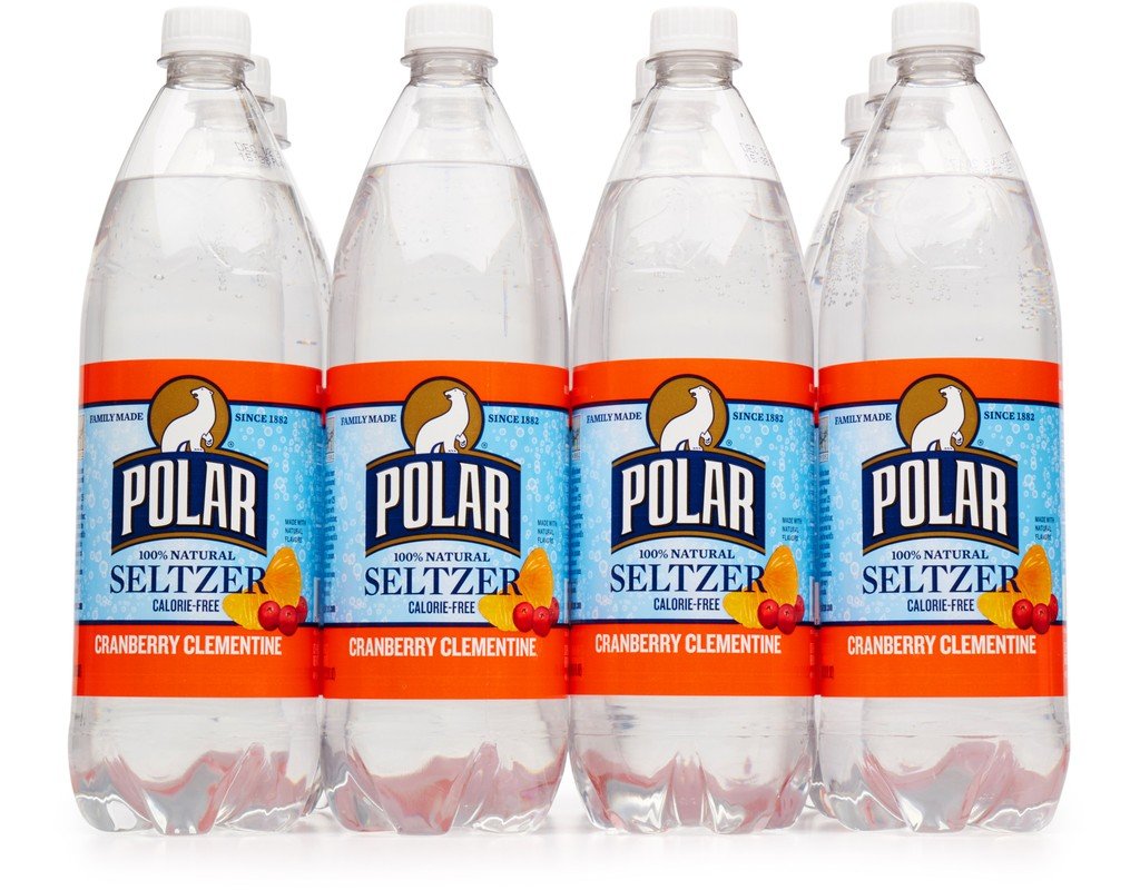 Polar Cranberry Clementine Seltzer 1 Liter Plastic Bottles - Pack of 12