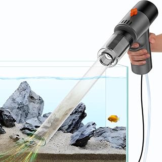 fishands Electric Aquarium Gravel Cleaner: 6-in-1 High-Pressure Fish Tank Vacuum with Water Changer, Sand Filter & Siphon for 2-100 Gallon Tanks