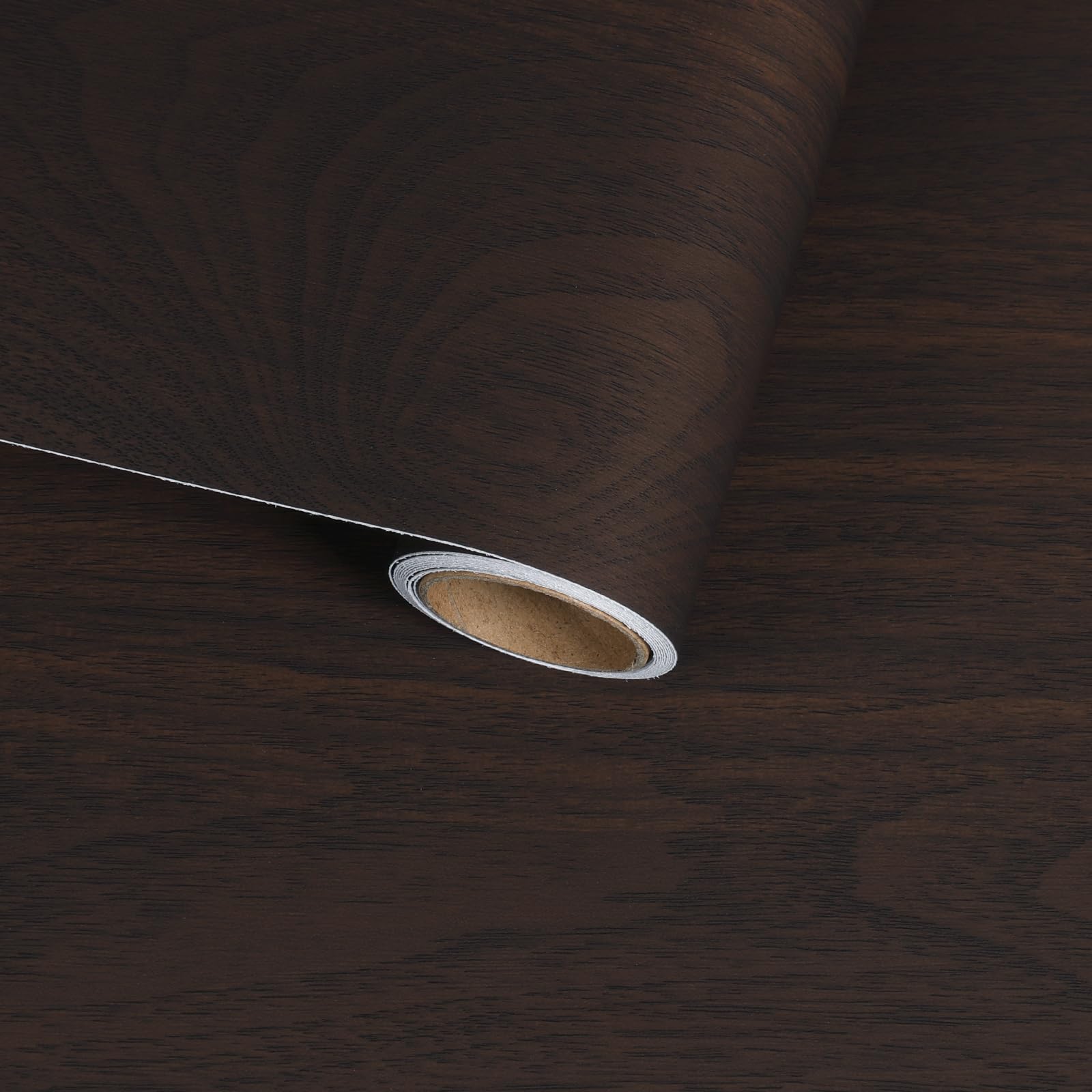 VaryFloral 30cm x 300cm Dark Brown Wood Grain Peel and Stick Wallpaper Self Adhesive Vinyl Wrap Waterproof Removable Contact Paper for Furniture Cabinets Countertops Home Decor