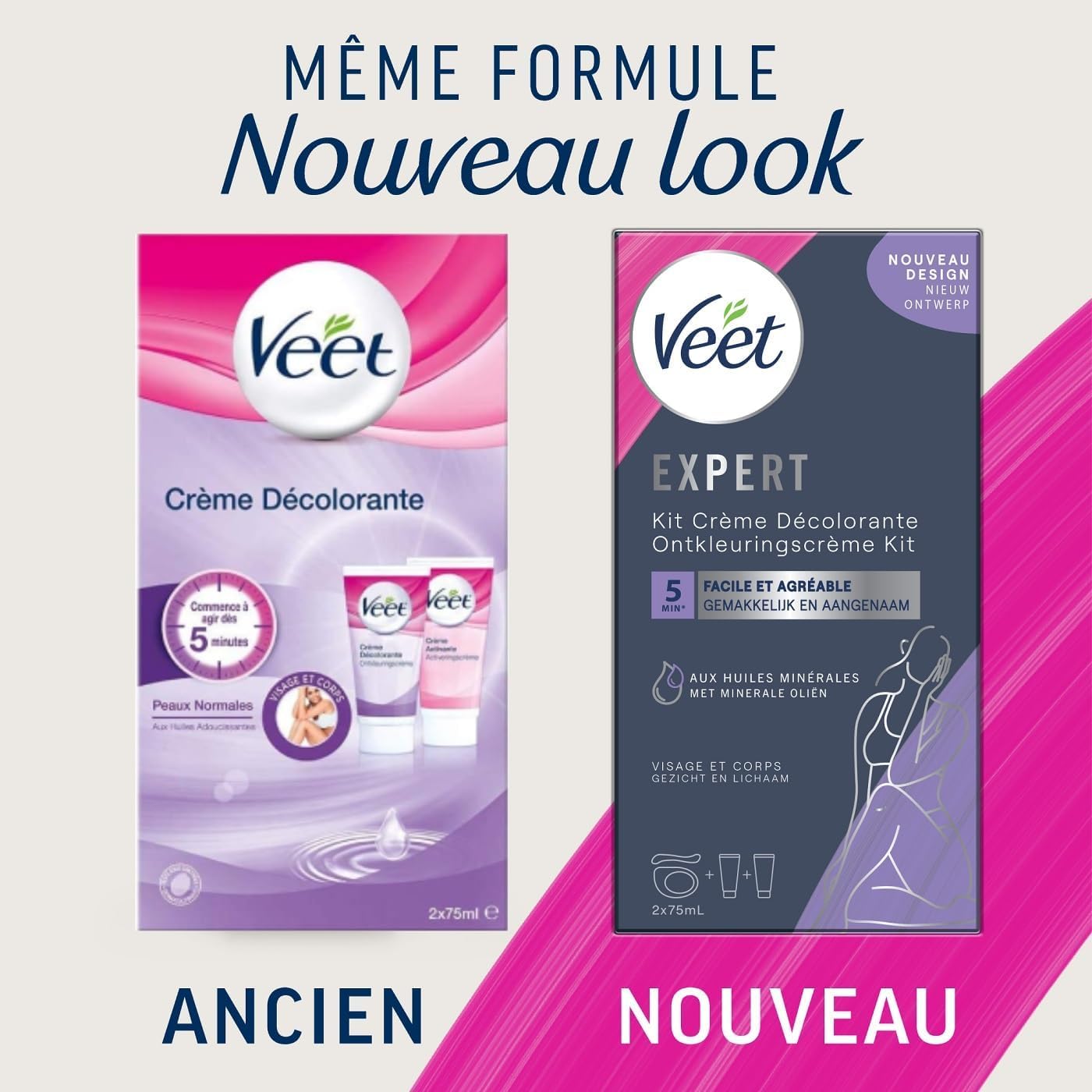 VEET Gesichts- und Körperpflege, 2 Flaschen à 75 ml, 2 Stück