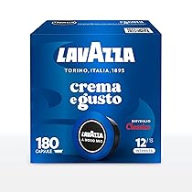Lavazza, A Modo Mio Crema e Gusto Classico, 180 Capsule Caffè, per un Espresso con Note di Cioccolato e Frutta Secca, Arabica e Robusta, Intensità 12, 13, Tostatura Media, 5 Confezioni da 36 Capsule