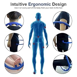 Shrdaepe Massage Trigger Point Cane, Body Deep Tissue, Handheld Back, Neck, Shoulder, Leg and Feet Massager Rod, Muscle Release Tool Self Massage Hook Cane Gifts for Women & Men, Blue
