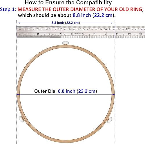 Miniatura 3 de Anillo giratorio de microondas de 8.8 pulgadas con rodillos de 0.591 in, soporte de bandeja para horno de microondas, anillo de rodillo giratorio de