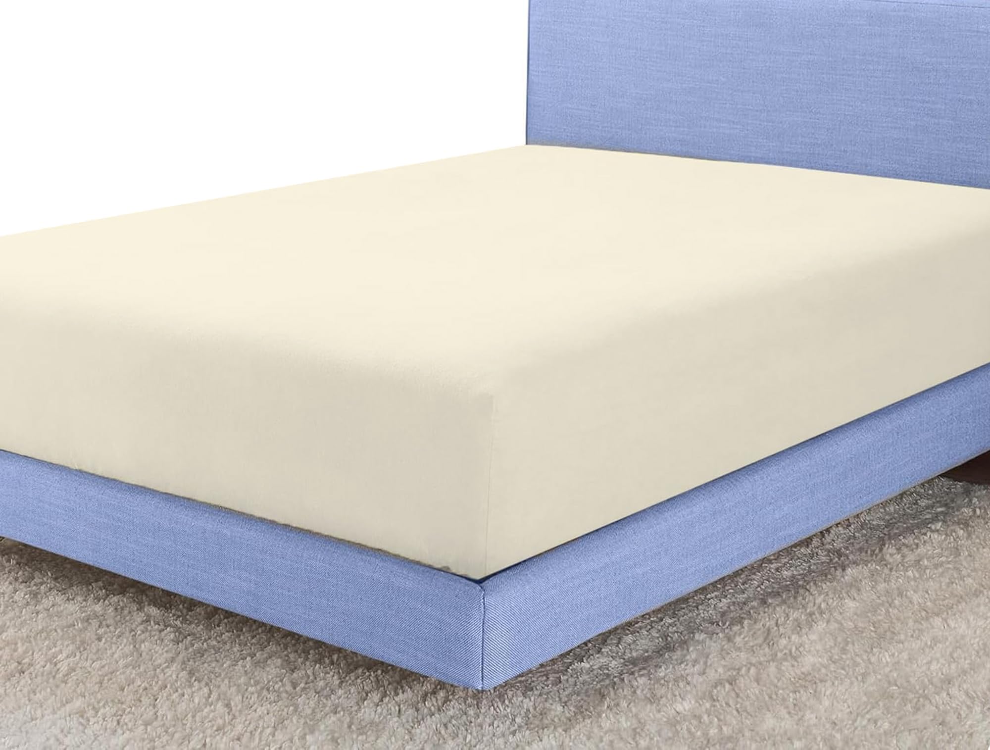 Sunshine Comforts 100% Egyptian Cotton Fitted Sheet Single Cream | 200 Thread Count Deep Pocket (30cm) Bed Sheet | Soft, Breathable, Non-Iron, Fade Resistant & Hypoallergenic Bedding (90x190+30cm) โ image 1
