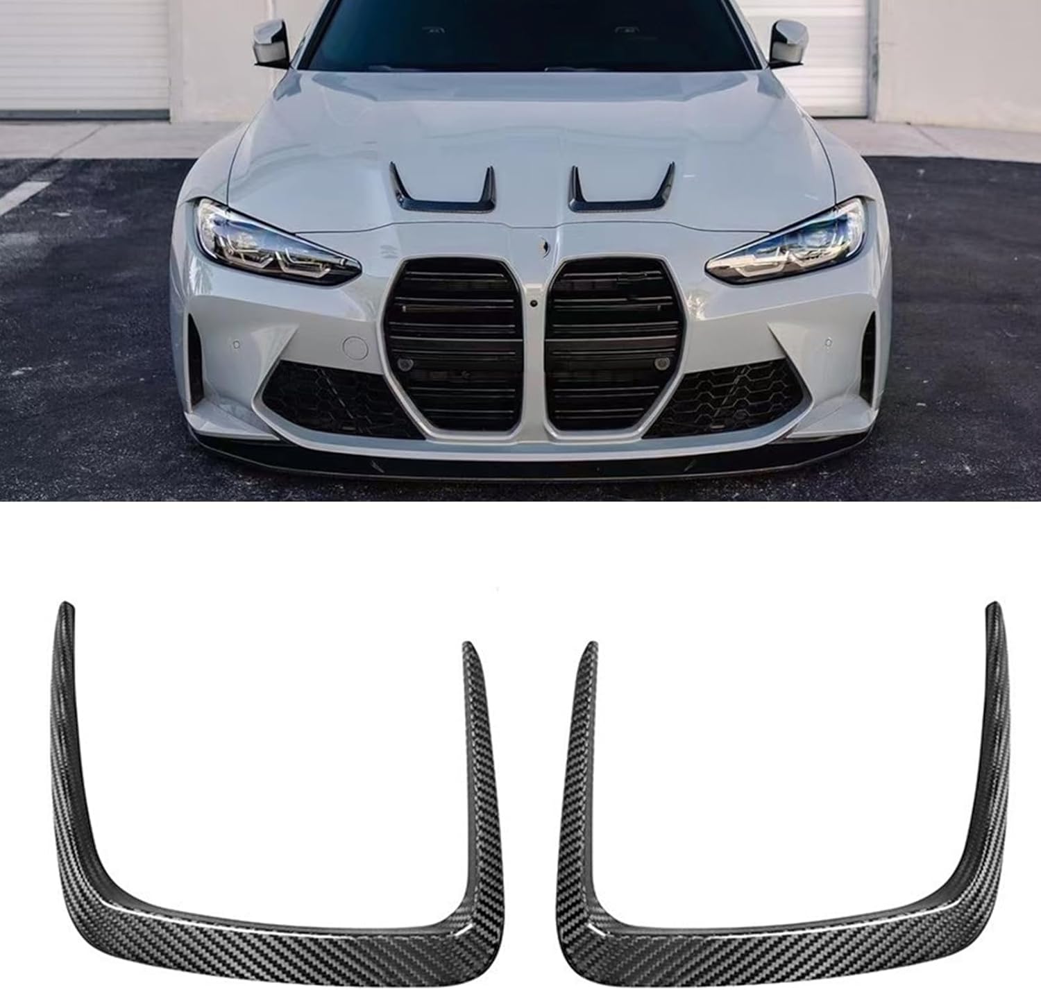 Dry Carbon Fiber Front Air Hood Vent Trim For BMW G80 G82 G83 M3 M4 2021-2025