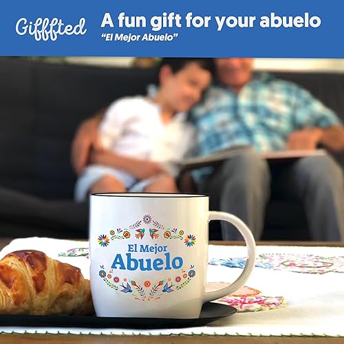 Miniatura 2 de Triple Gifffted Taza de café del mejor abuelo del mundo, El Mejor Abuelo Ideas de regalos en español para Navidad, Día del Padre, Navidad,
