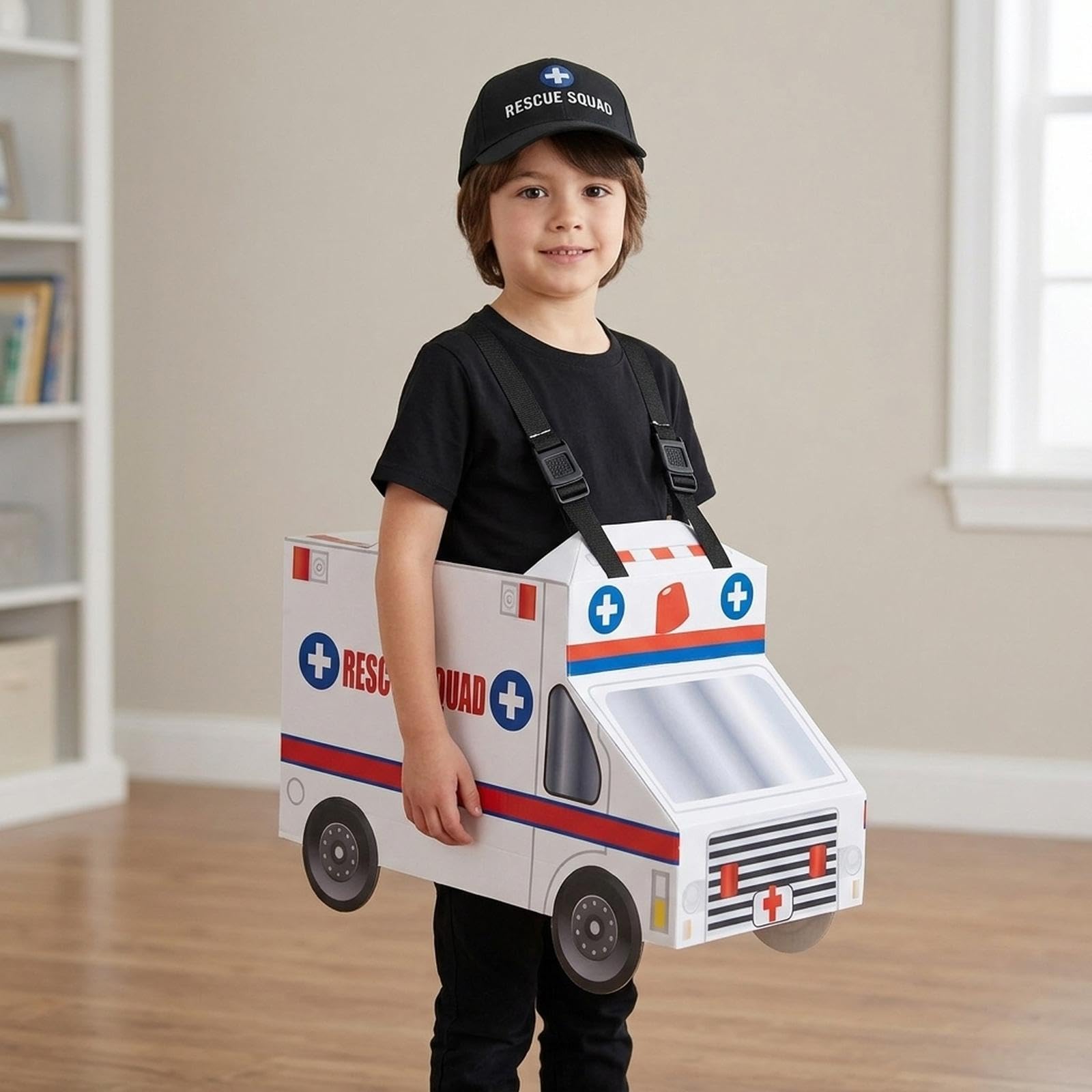F Fityle Costume Auto Bambini Abito Veicolo Giocattolo Imitazione Accessori Cosplay Materiale Morbido Scene Giochi di Bambini Adatto per Rappresentazioni Carne, Ambulanza