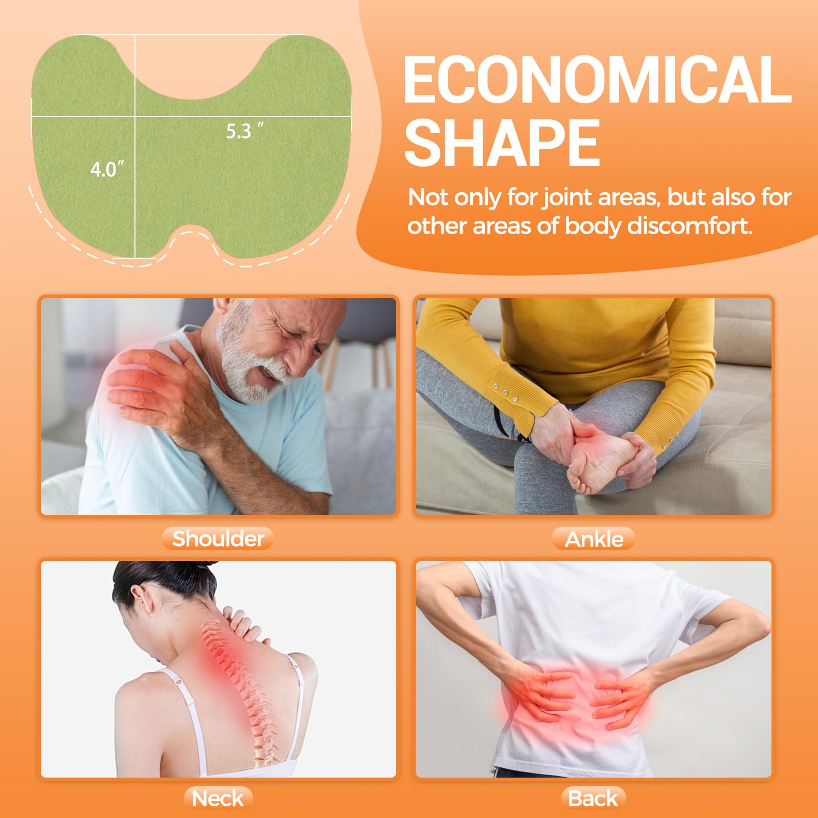 48 PCs Knee Pain Relief Patches,MQUPIN Wormwood Patch Plaster 48 - View #3