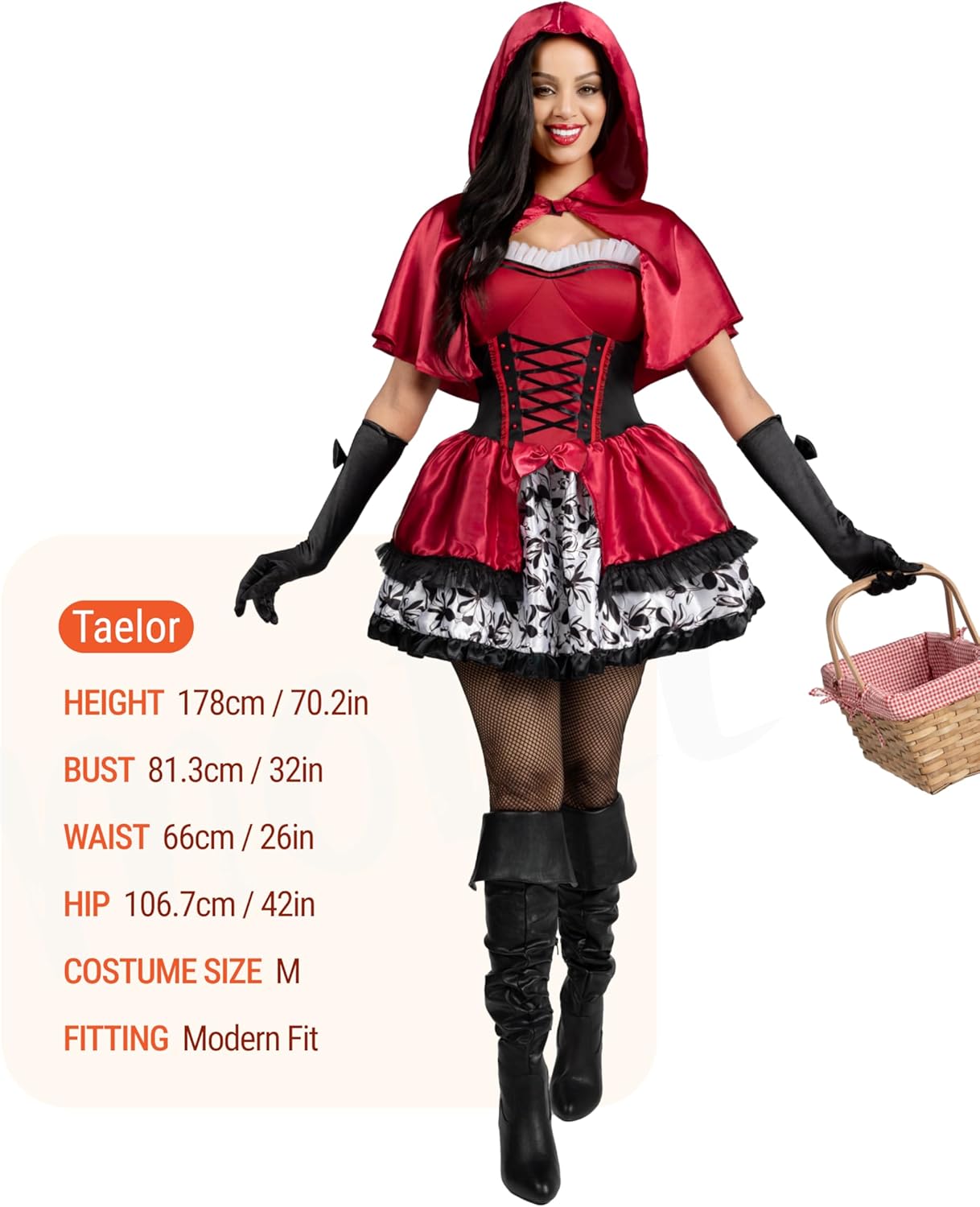 Spooktacular Creations Women Little Red Riding Hood Costume with Little Red Riding Hood Accessories for Halloween Costume - Image 5