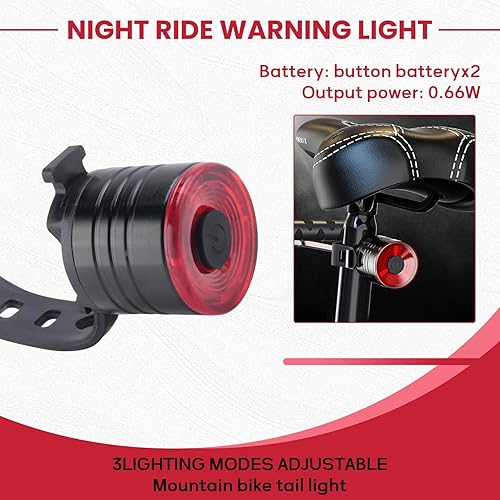 Miniatura 4 de Bike Lights Waterproof Flash Tail Light Bike Rear Tail Light Mountain Bike LED Headlight and Tail Light Red