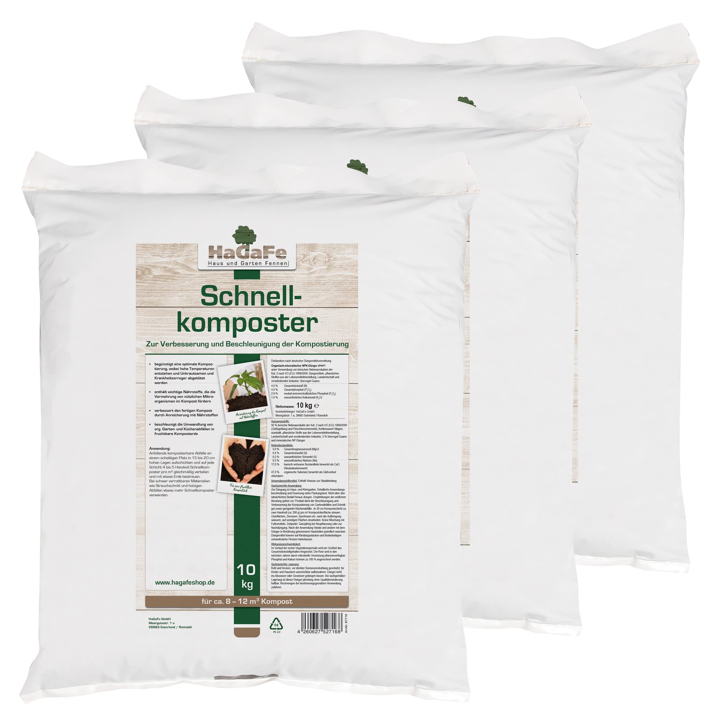 Bio Schnellkomposter Kompostbeschleuniger Komposthilfe Kompost (30 kg (3X 10 kg))