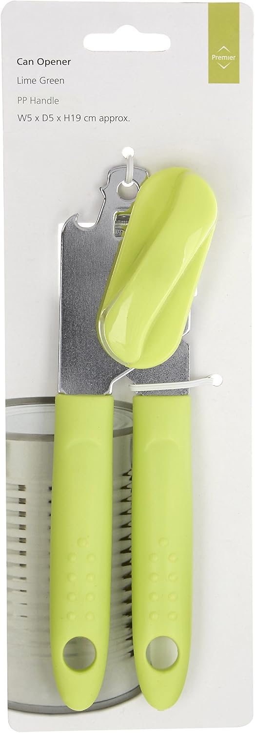 Premier Housewares Can Opener, Stainless Steel - Green, Lime Green, H5 x W19 x D5cm - Image 3