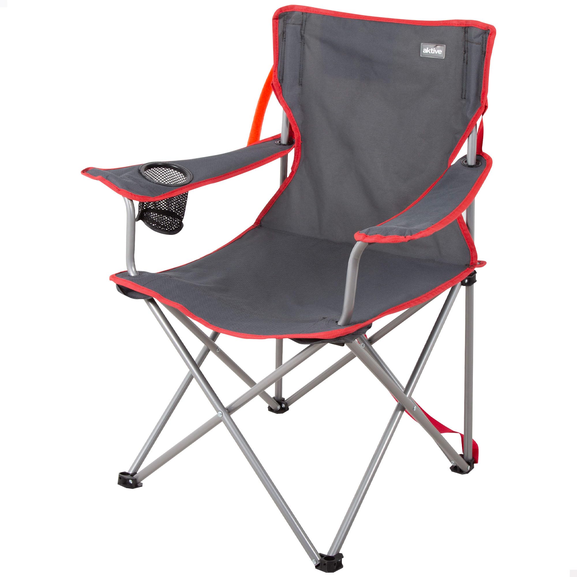 Chaise de camping pliante AKTIVE fauteuil de jardin léger en acier gris