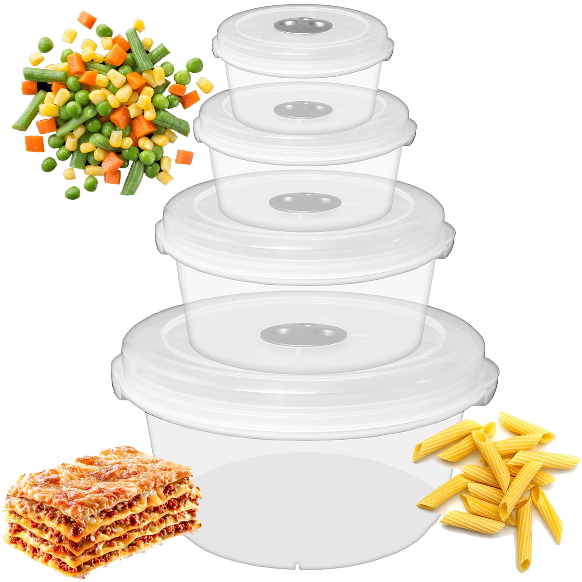 Storm Trading Group Transparent Set Of 4 Strong Plastic Microwave Food Containers