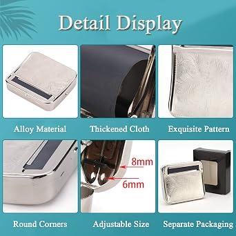 Cigarette Roller, 110MM Automatic Rolling Box Portable Cigarette Rolling Machine Rolling Machine Roller Case (Silver)