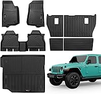 Vista 13 de Alfombrillas y forro de maletero de carga para Jeep Wrangler JL de 2 puertas 2018-2025 2026 para todo tipo de clima para accesorios de Jeep Wrangler