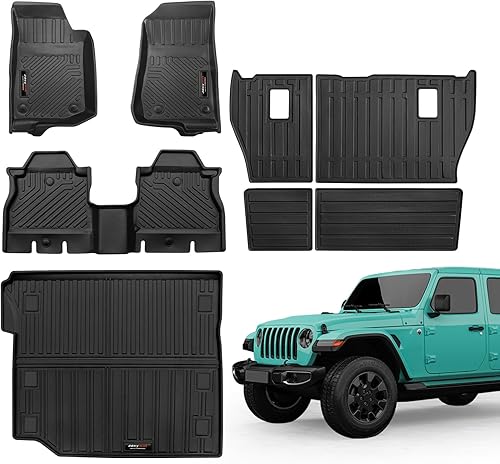 Miniatura 13 de Alfombrillas y forro de maletero de carga para Jeep Wrangler JL de 2 puertas 2018-2025 2026 para todo tipo de clima para accesorios de Jeep Wrangler