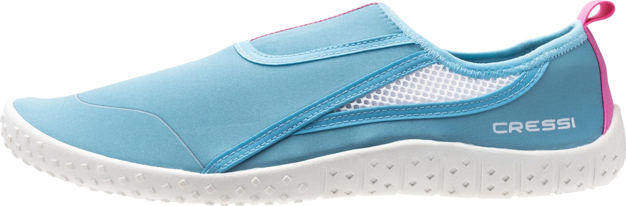 CRESSI Buty Kiwi Azure/Pink White Sole 39 - Unisex Buty Idealne do Sportów Wodnych i Spacerów w Wilgotnym Środowisku, Nad Morzem i na Plaży, Lazurowa