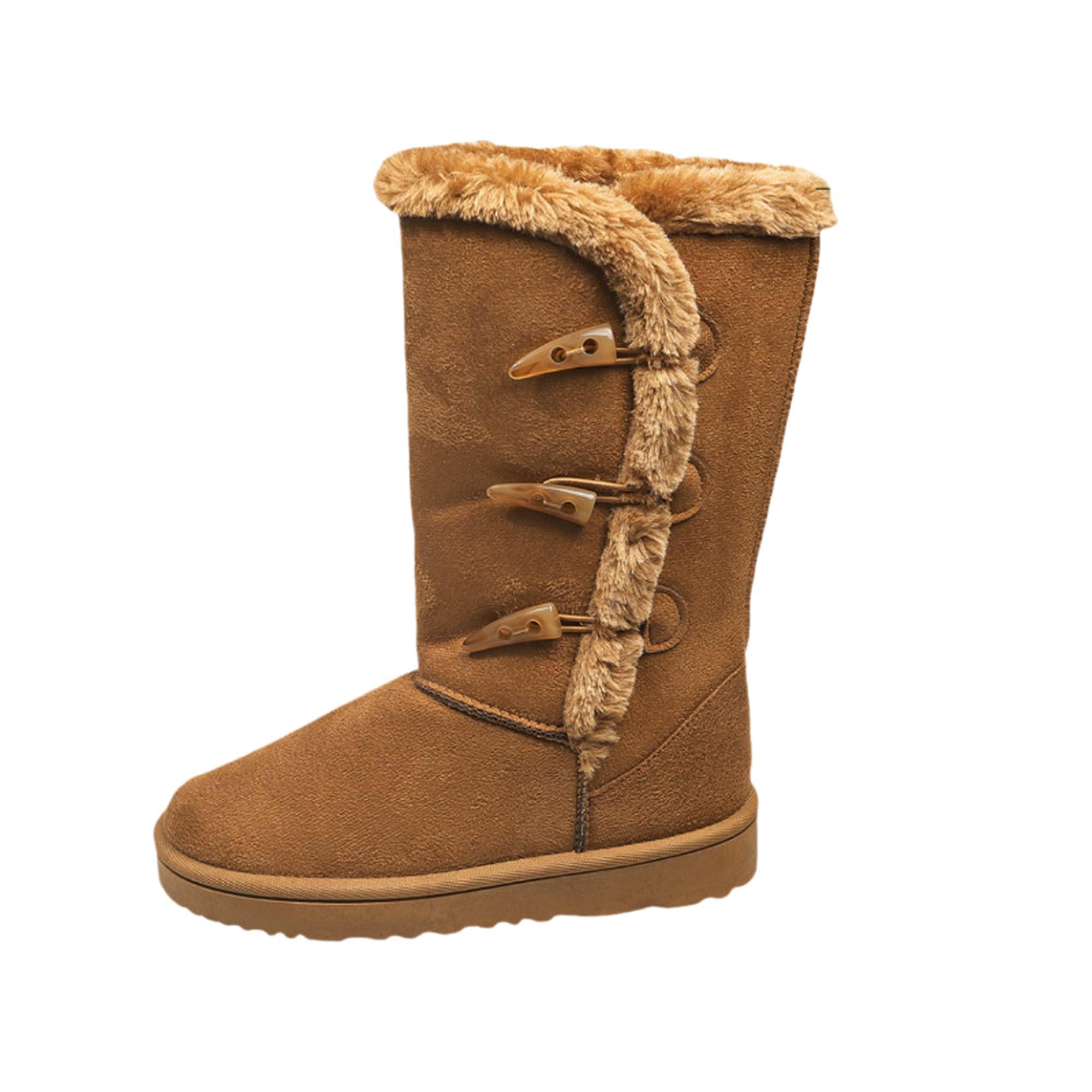 Womens Fashionable Snow Boots Waterproof and Warm fur Lining Winter Boots Outdoor Anti Slip Snow Sports Shoes Cold
